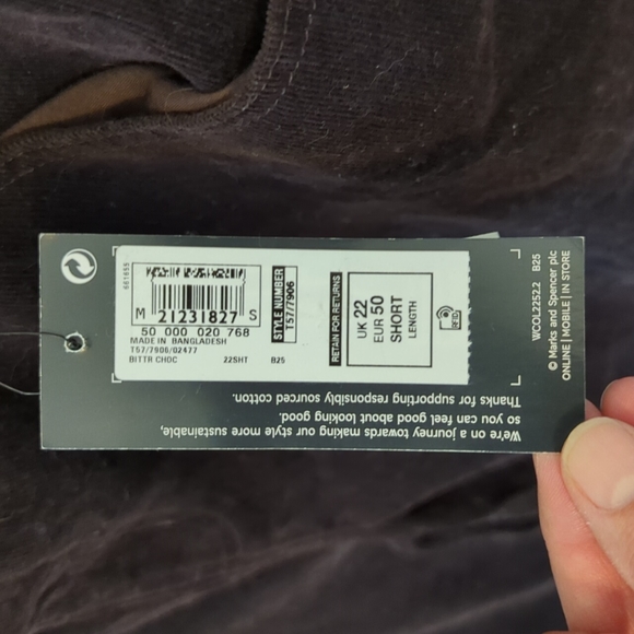 NWT Chocolate brown corduroy pants - Picture 3 of 7